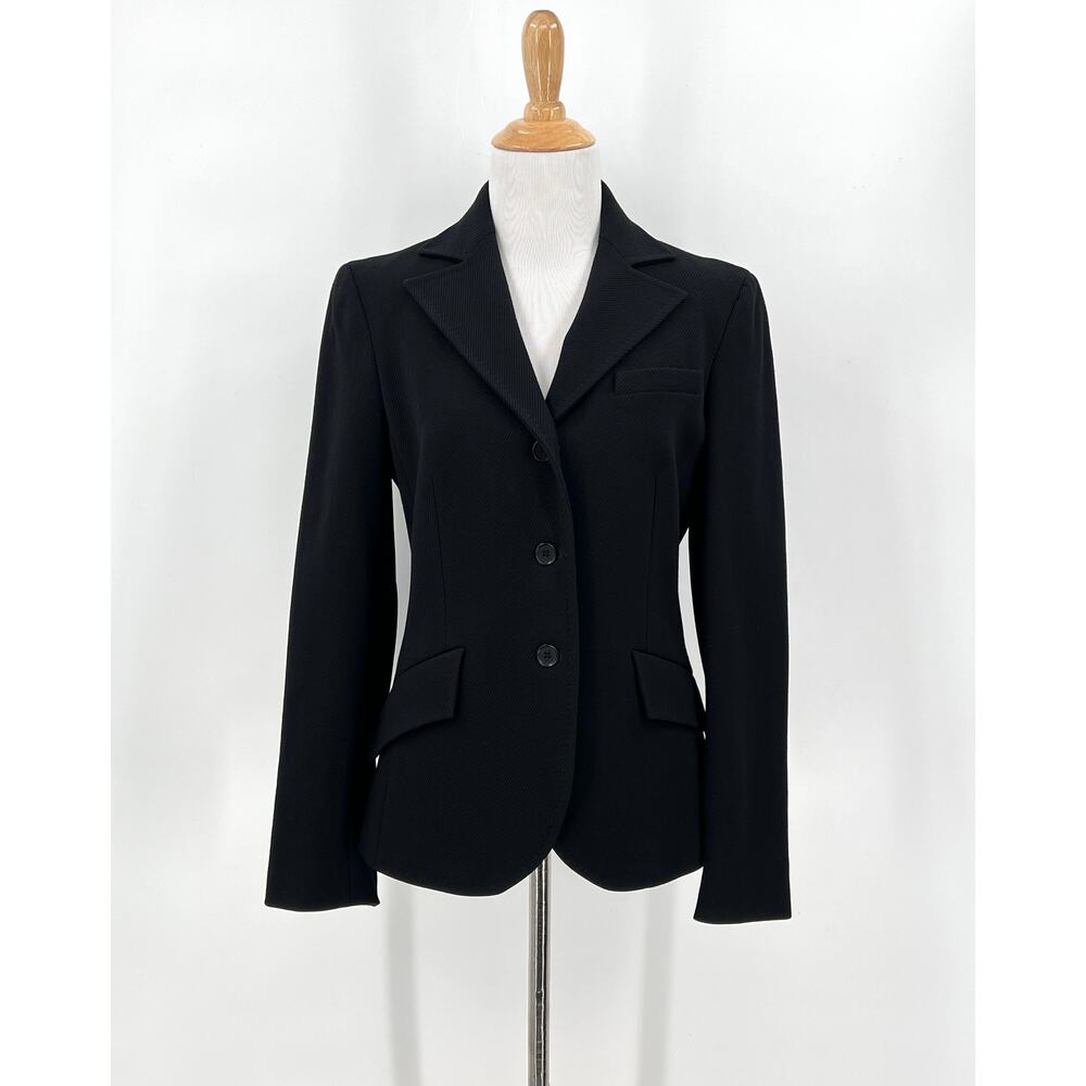 KULSON Wool Blazer Womens 44 US 8 Black Long Sleeve 3 Button Twill Fitted